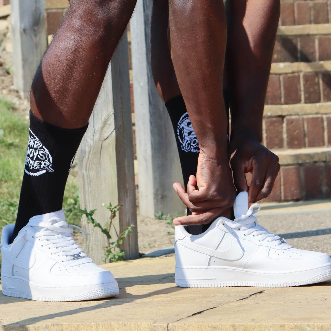 Black Socks With White Logo