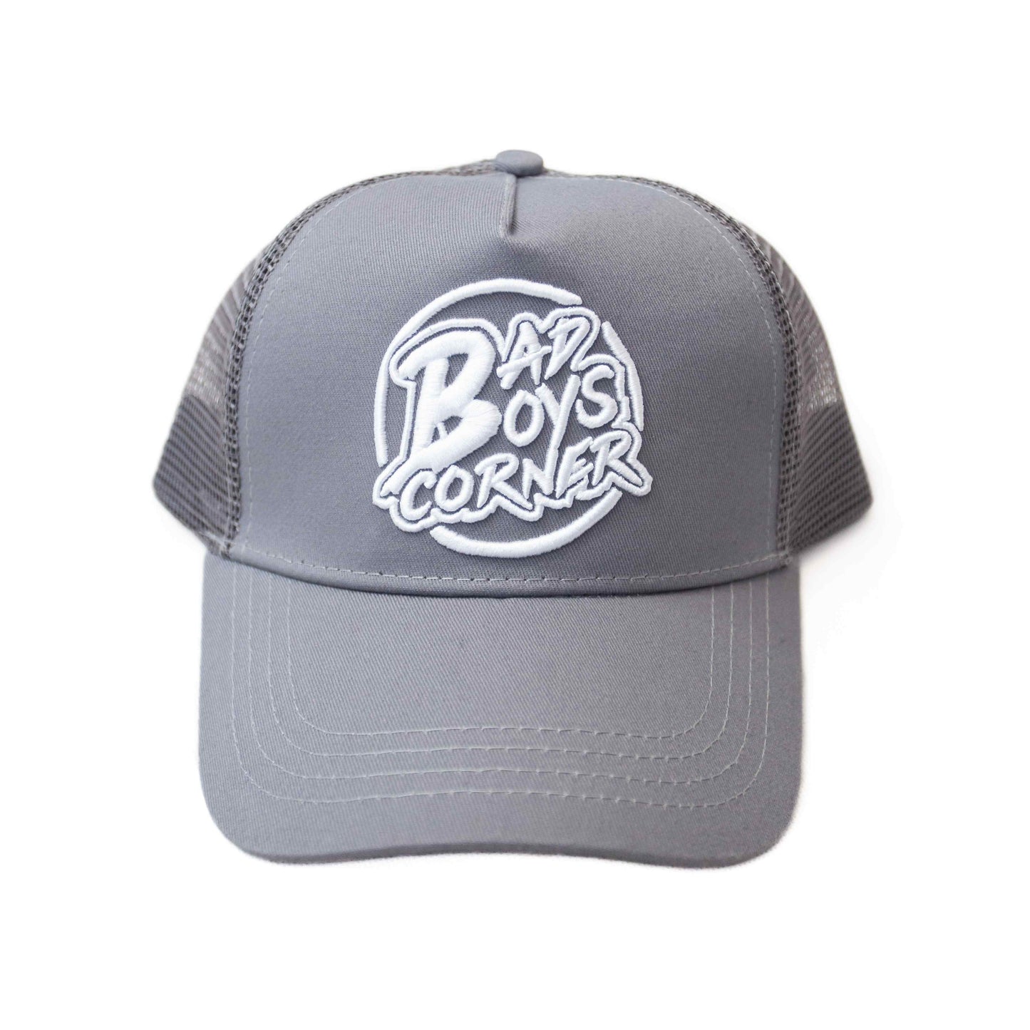 Grey & White Trucker